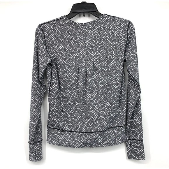Lululemon Top Rush Hour Long Sleeve Frozen Fizz Floral Black - Picture 5 of 9